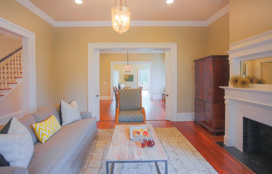 Through the original pocket doors is the dining room.