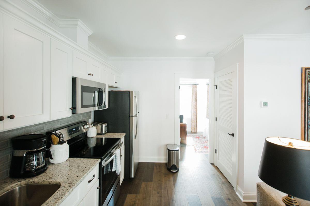 The galley kitchen offers all of the modern conveniences one could ask for.