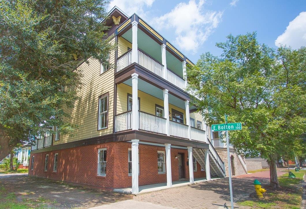 In Savannah the Street Level is considered the Garden Area and the second floor is the Main House.