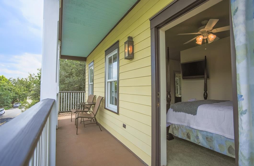 Balcony off the primary bedroom.