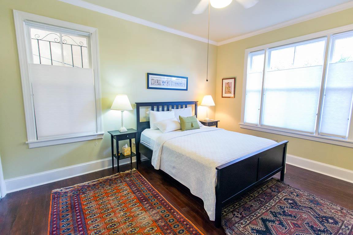 The first bedroom has a Queen size bed.