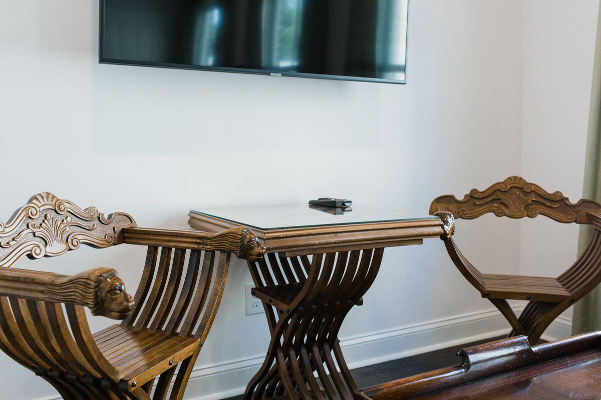 A dedicated dining space for two