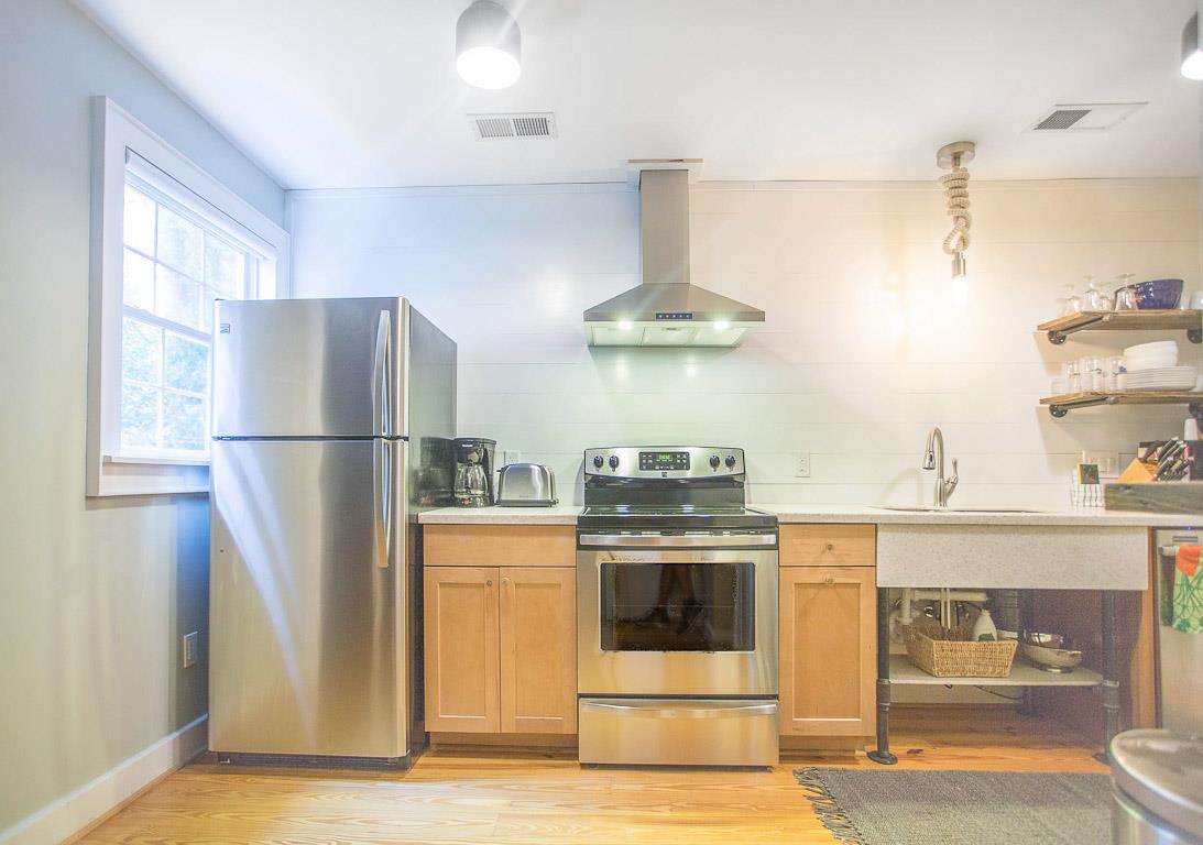 View of the kitchen.