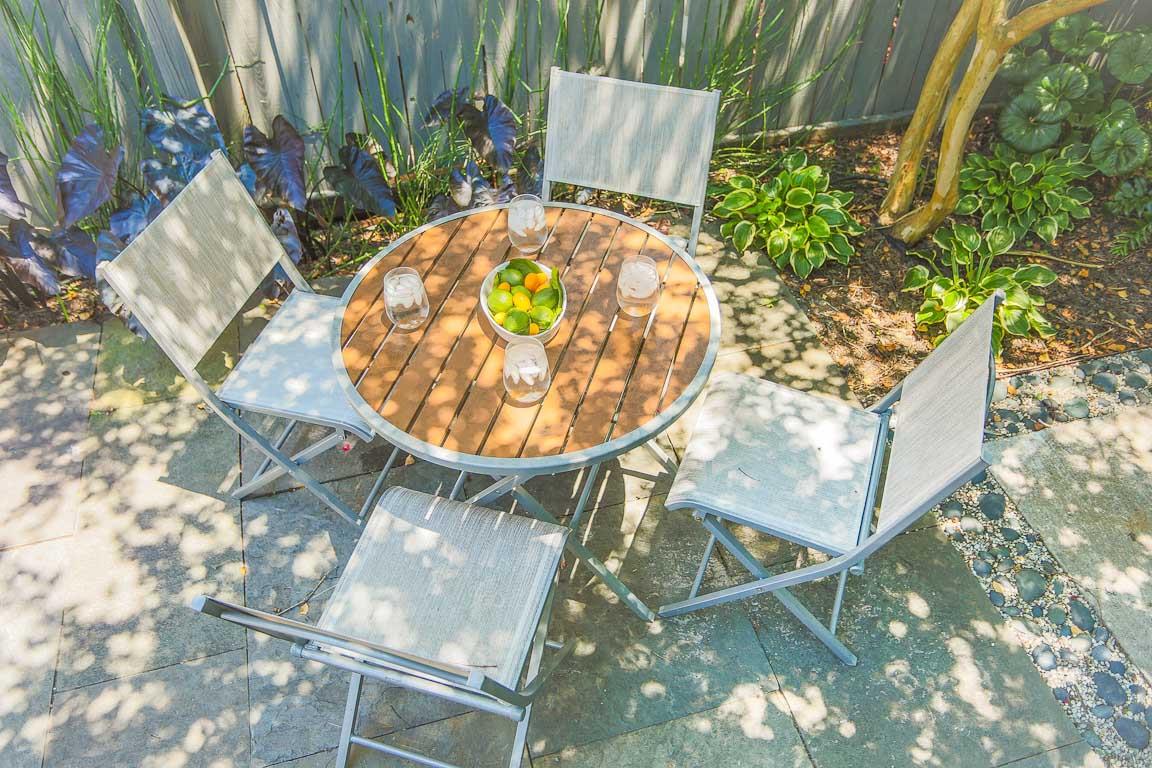 The private courtyard is fit for lunch al fresco.