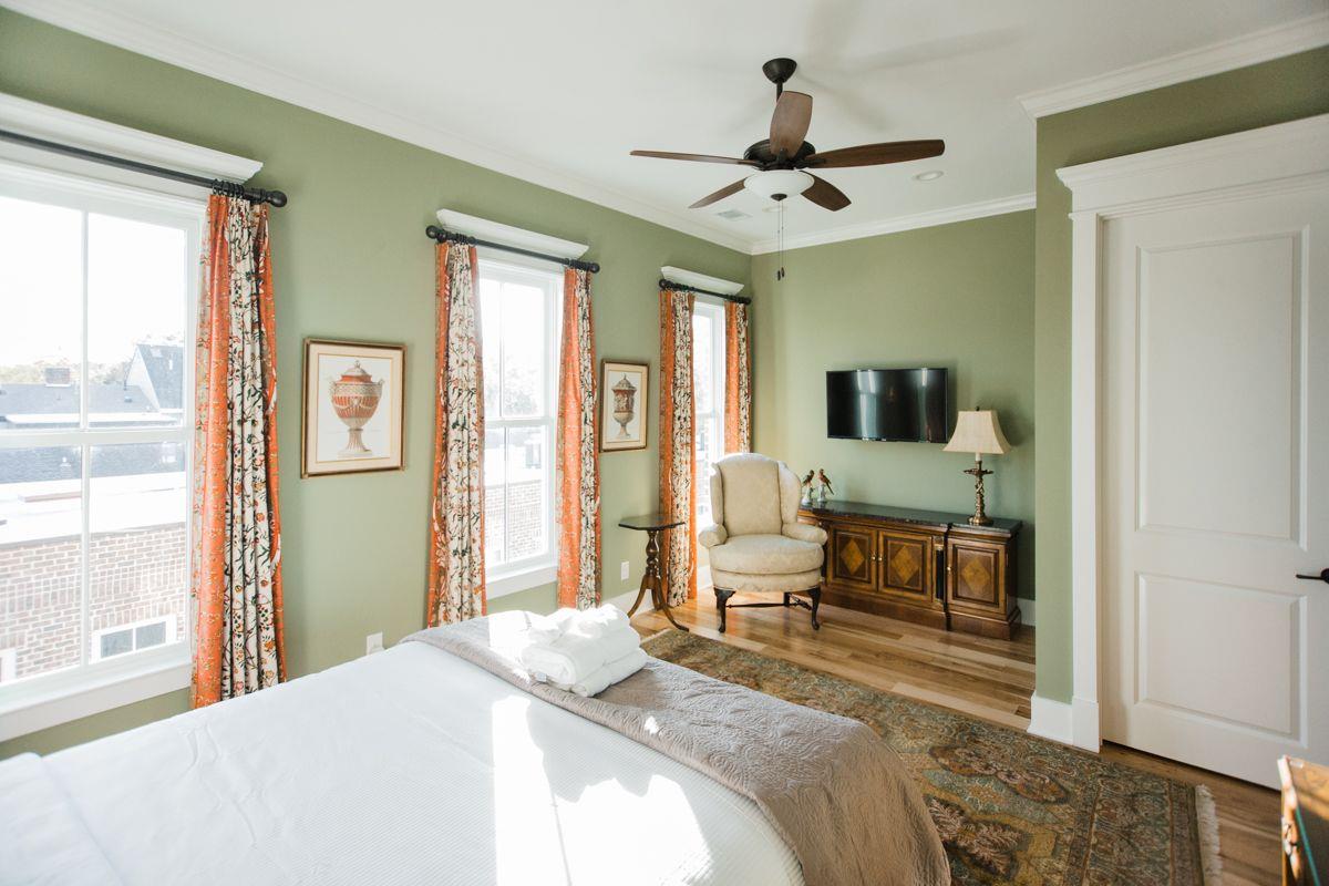 The same color pallet is carried over to this room, creating an inviting space to relax.