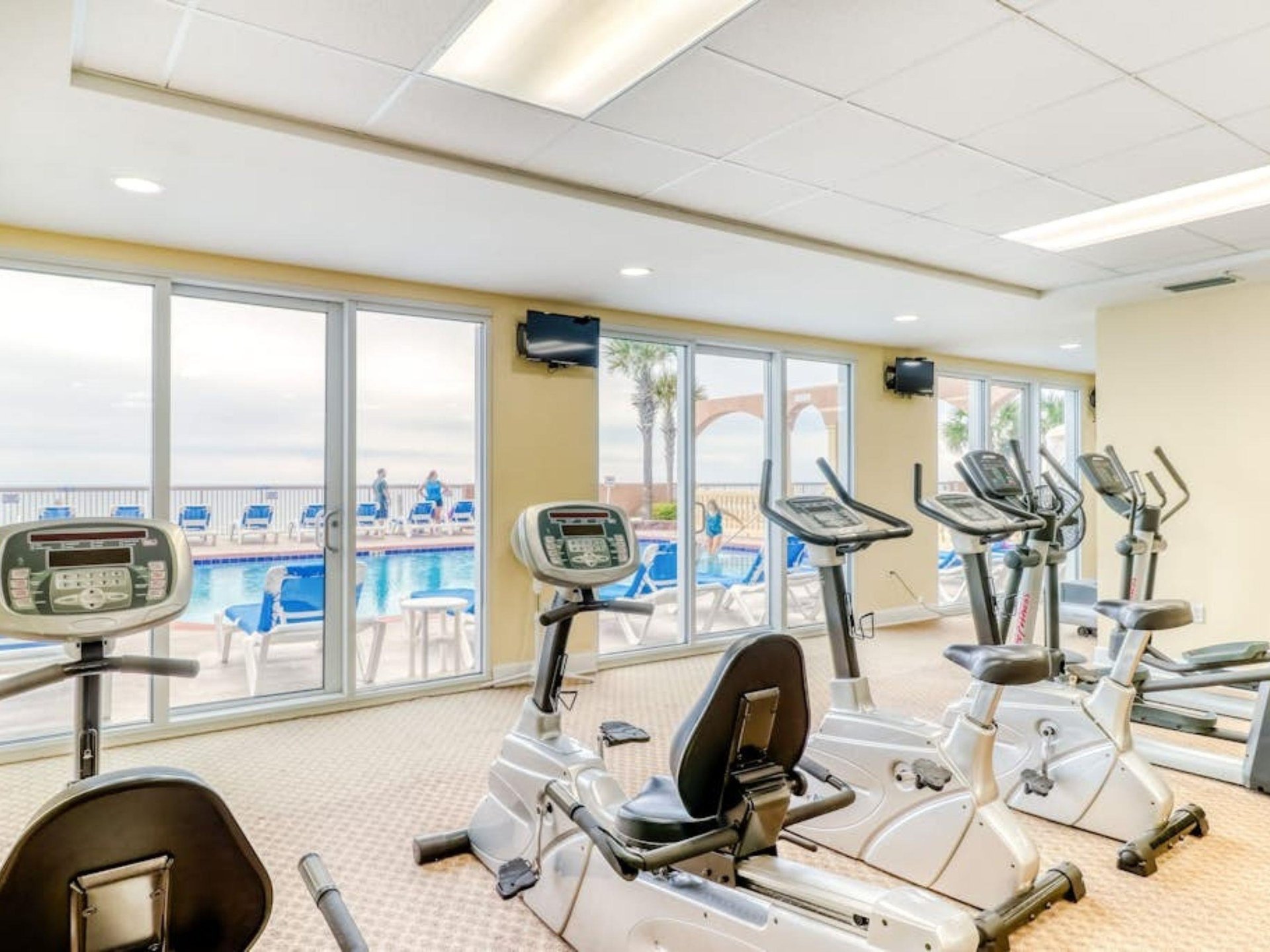 Cardio equipment in the gym at Sunrise Beach Resort