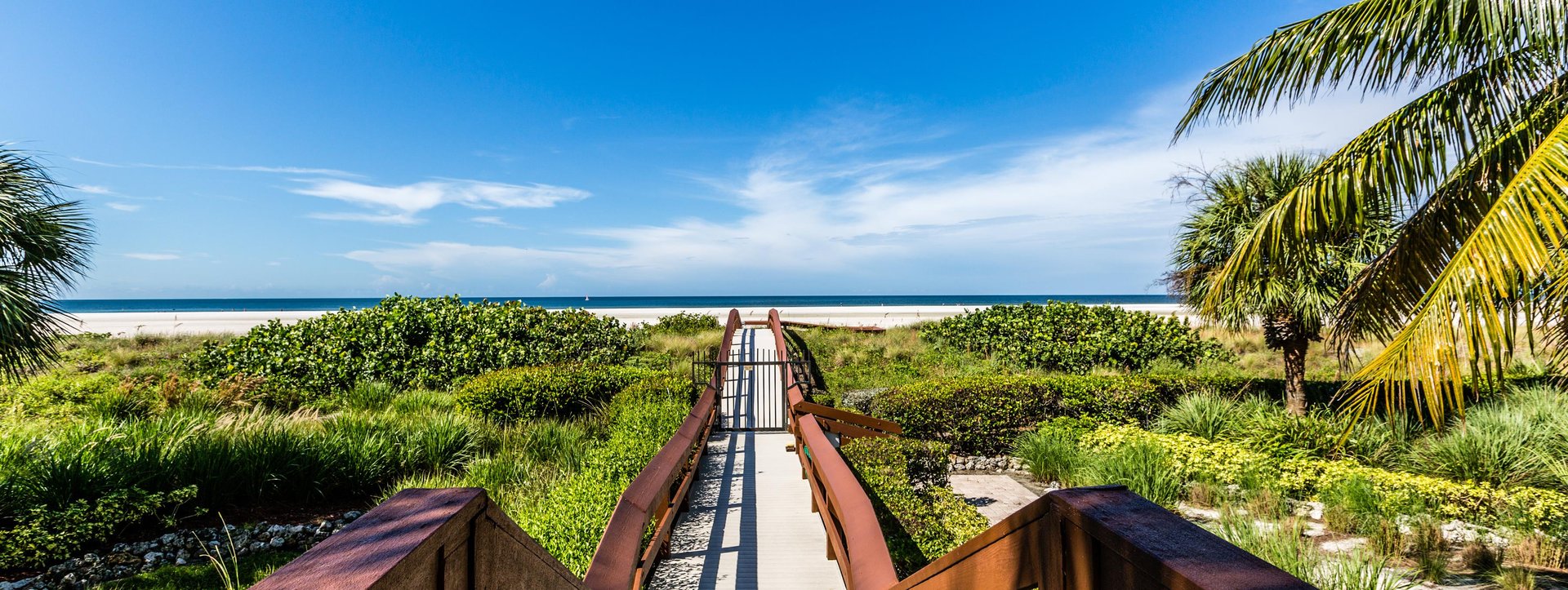 boardwalk leading to Marco Island white sand beach