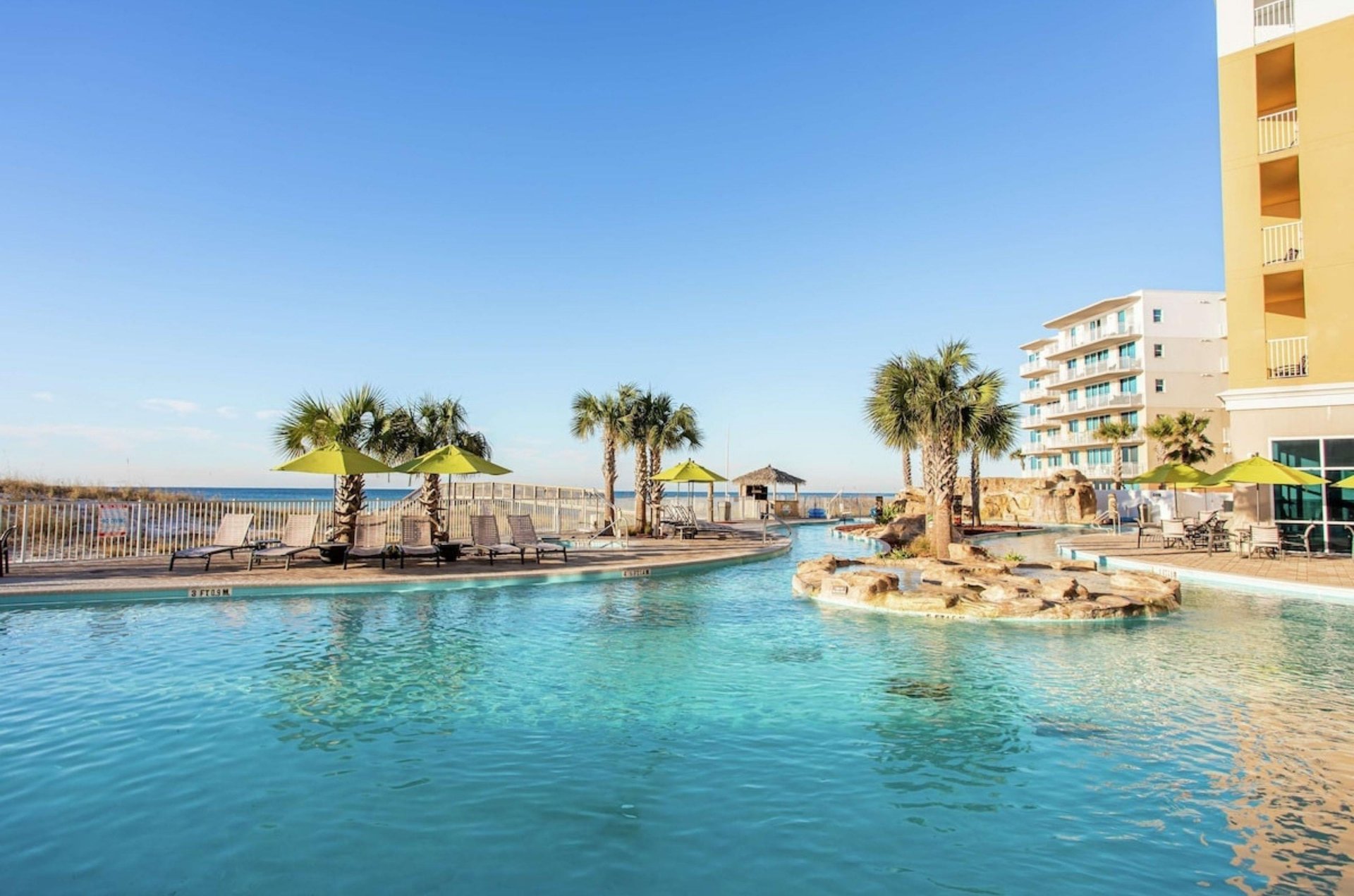 The outdoor pool at the Hilton Garden Inn