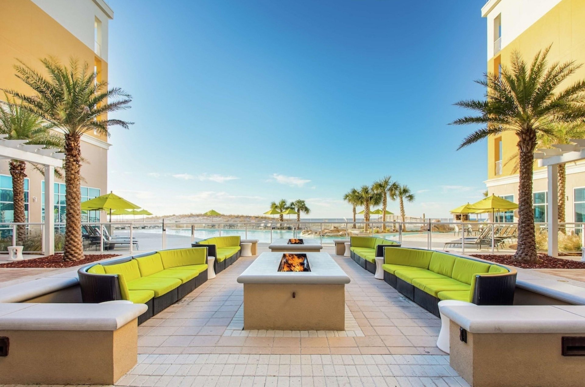 The terrace at the Hilton Garden Inn in Fort Walton Beach, Florida