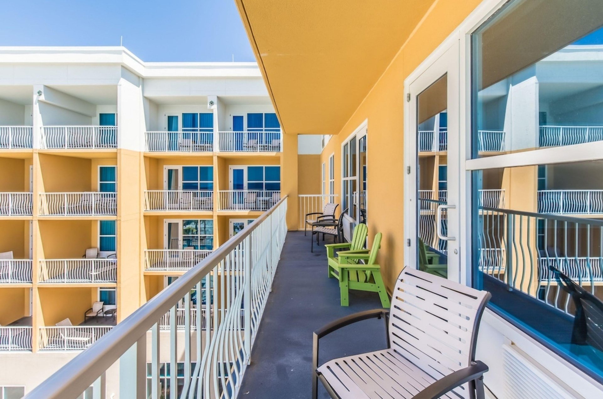 A private balcony at The Hilton Garden Inn