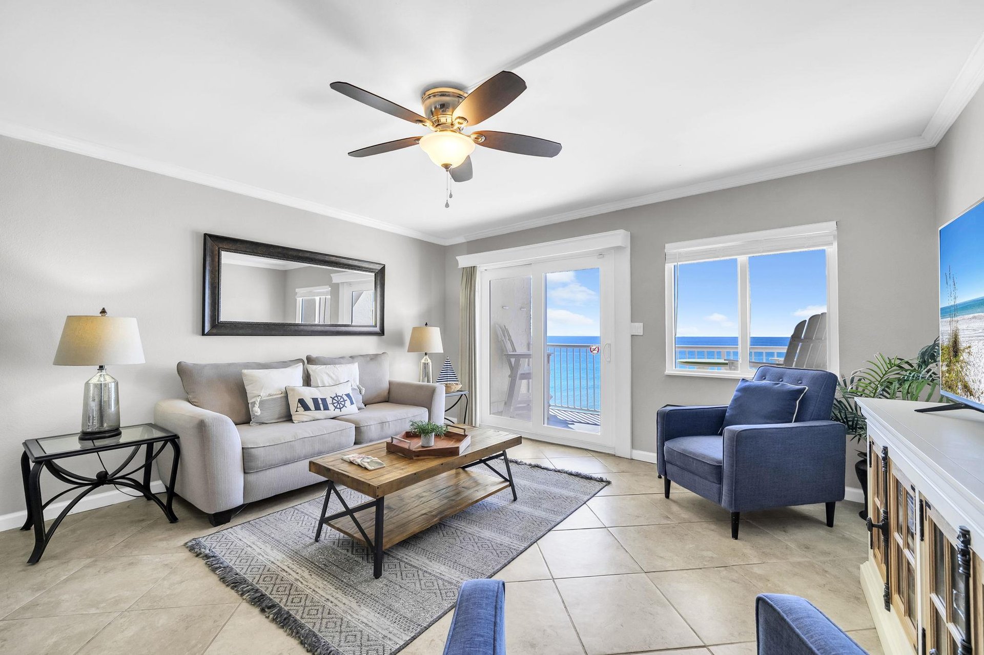 HSRC Living Area With Sofa Sleeper  Balcony Access
