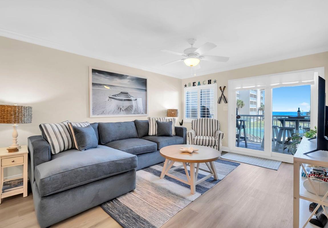 HSRC Living Area with Sofa Sleeper  Balcony Access