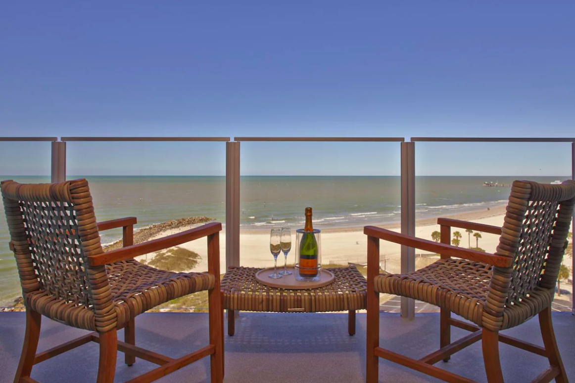 Balcony at Opal Sands Resort in Clearwater Beach, Florida