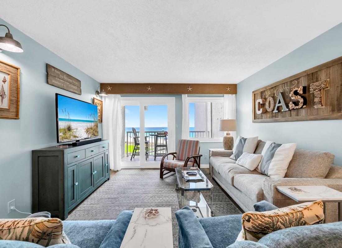 HSRC Living Area With 53 TV  Balcony Access