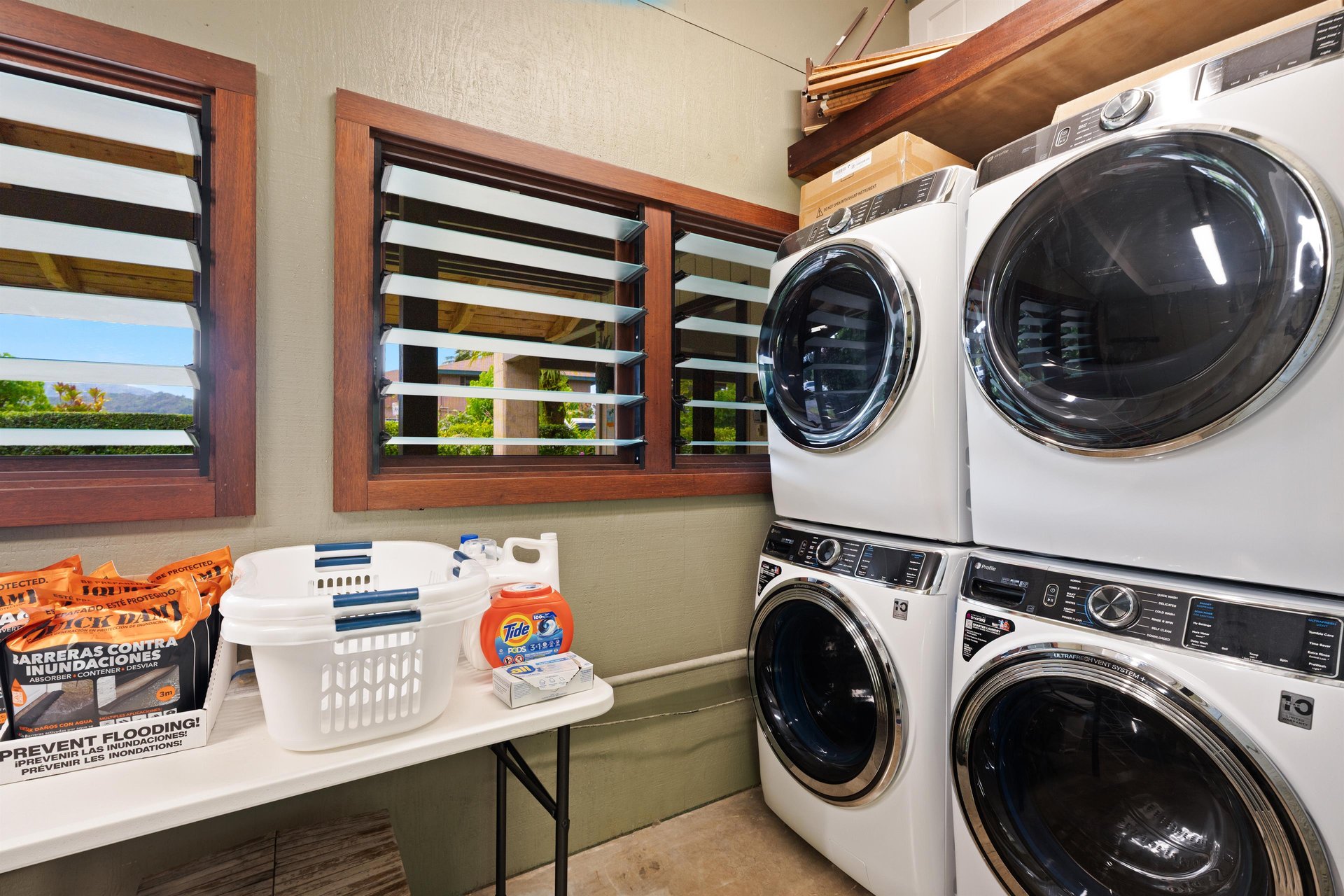 Two washers and dryers for convenience