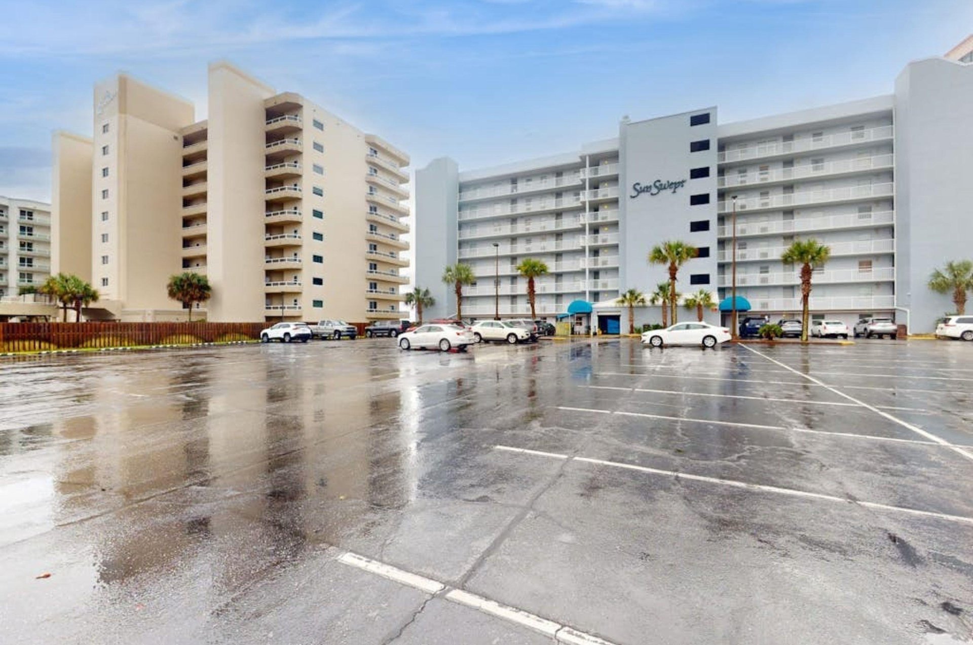 View of Sunswept Condos from the parking lot