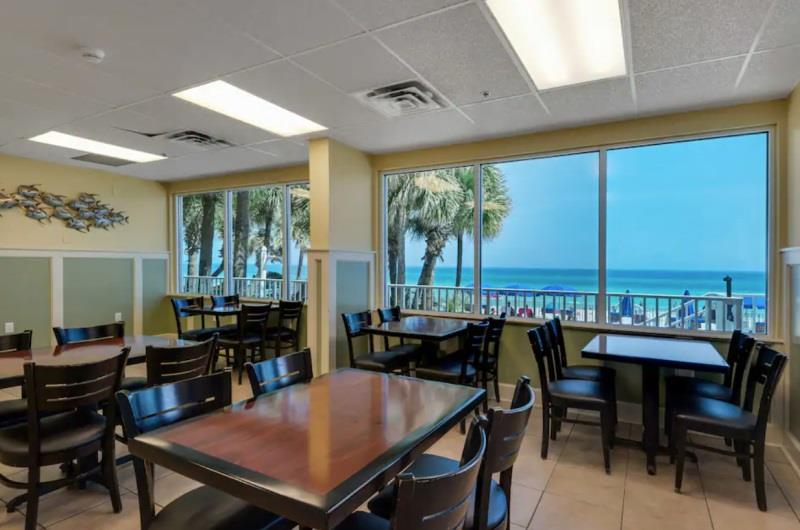 The dining room with Gulf views