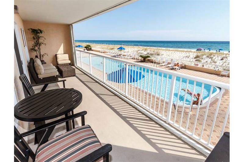 A view of the pool and beach