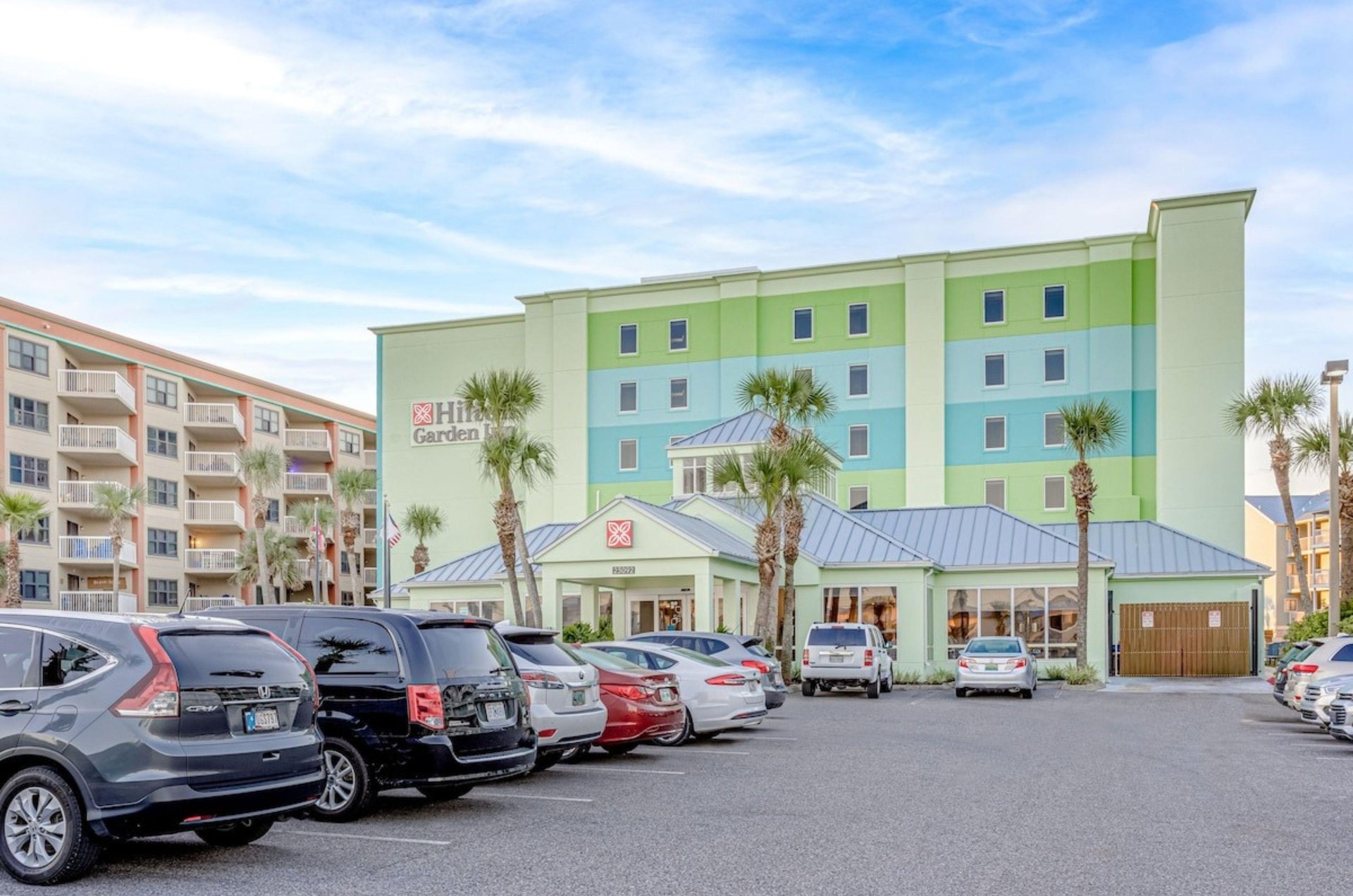 View from the parking lot of Hilton Garden Inn in Orange Beach Alabama