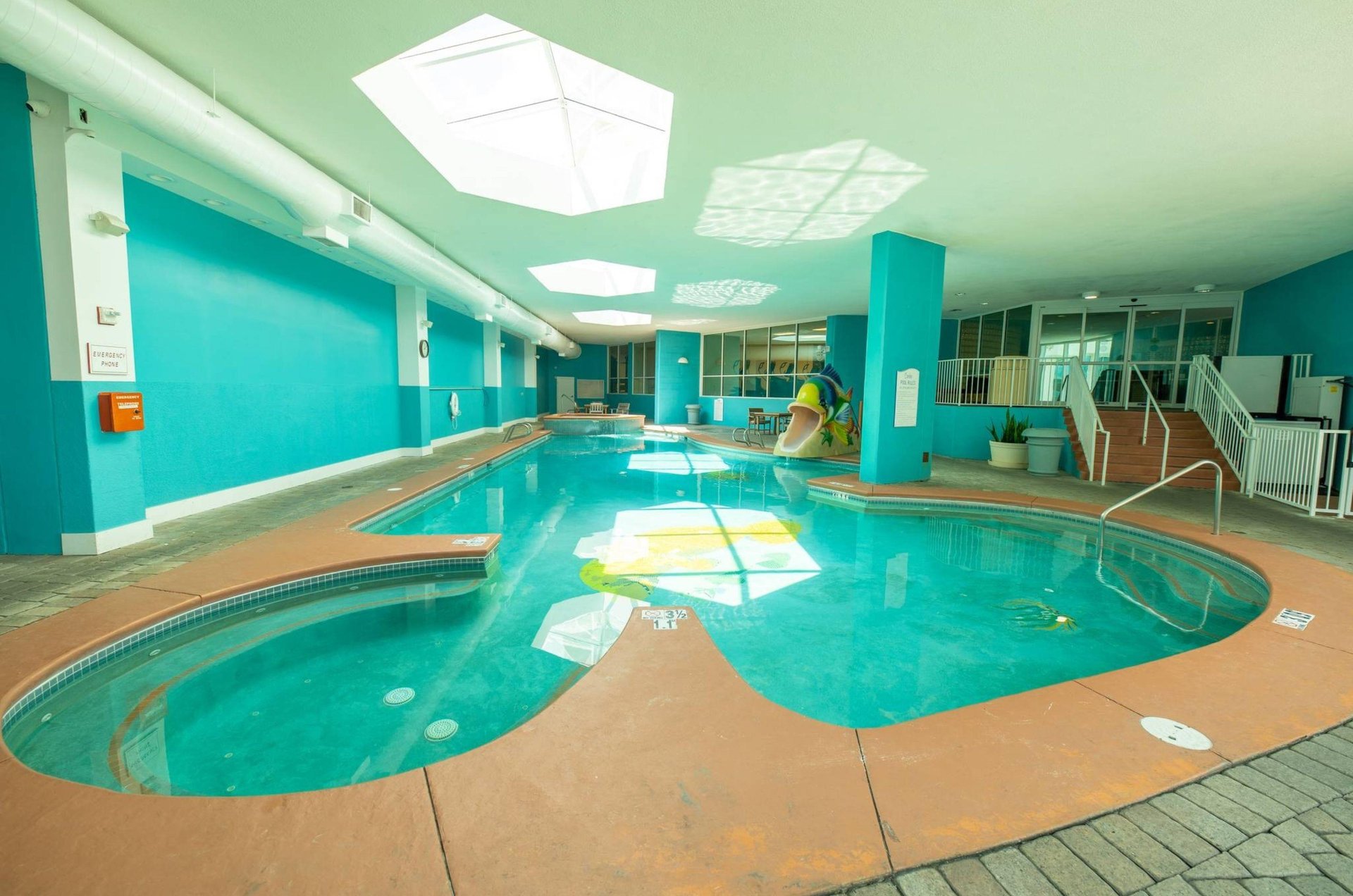 One of the large indoor swimming pools at Caribe Resort in Orange Beach Alabama