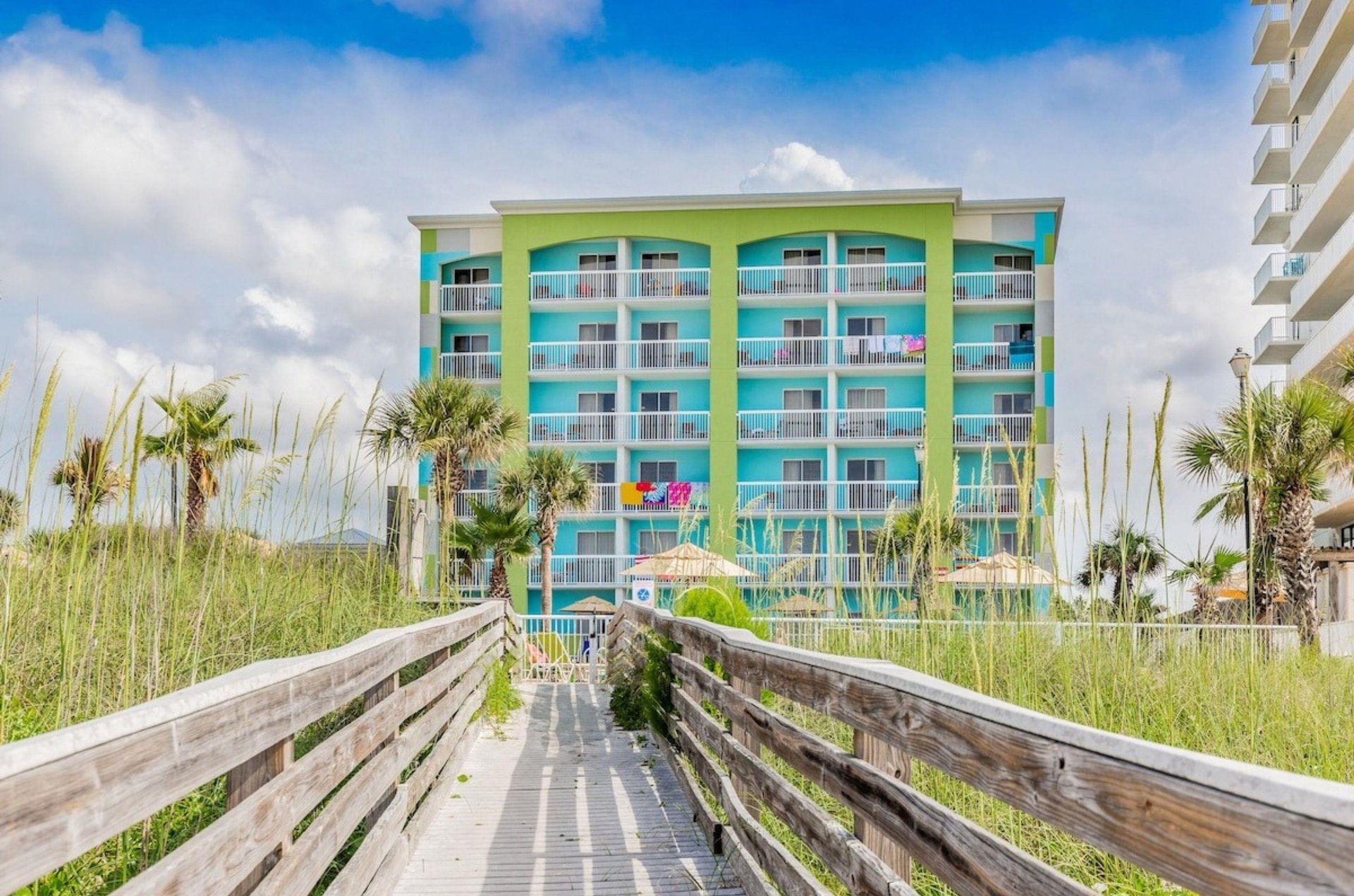 View from the beach of the Holiday Inn Express in Orange Beach Alabama