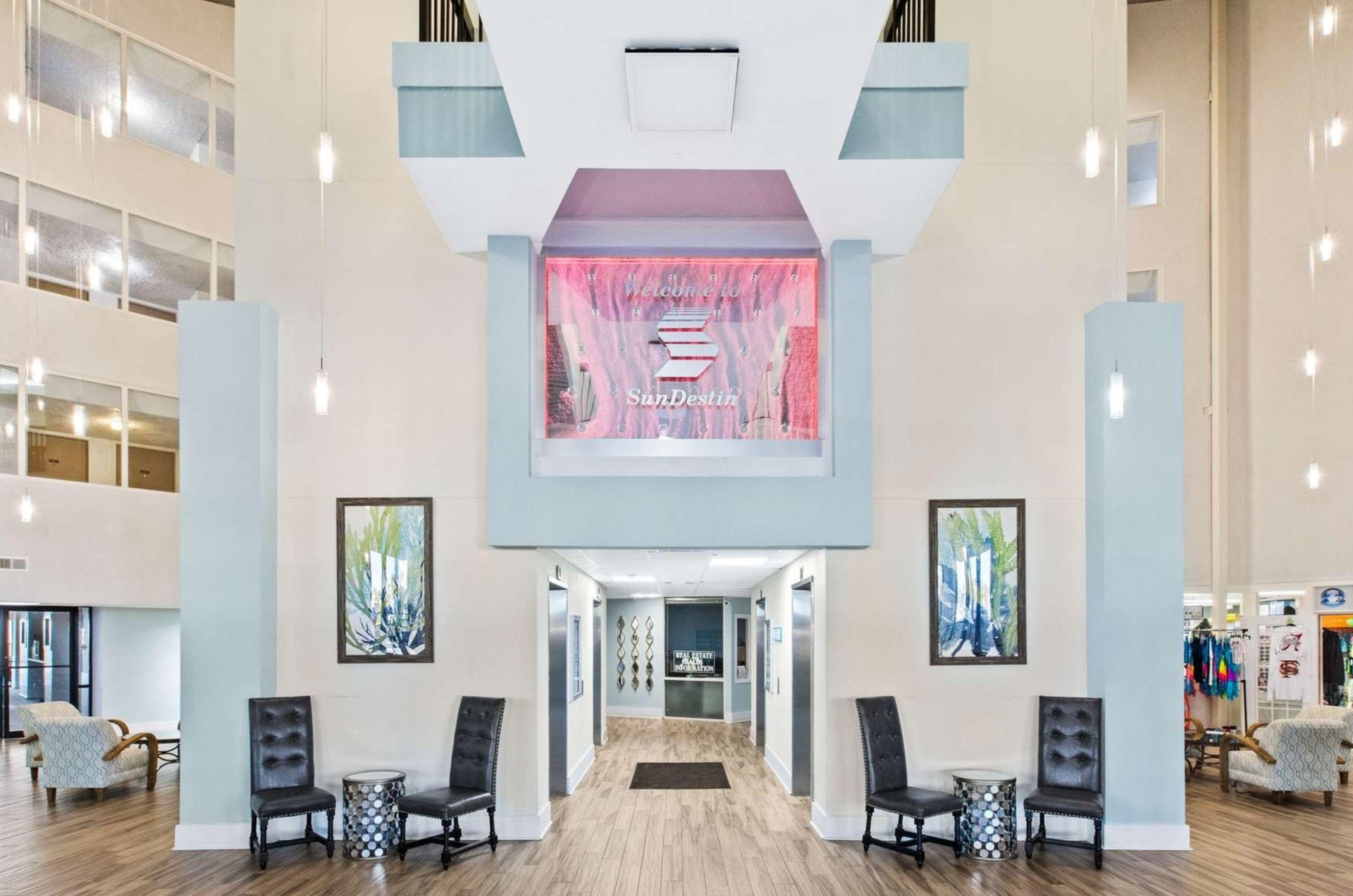 The luxurious lobby at SunDestin Beach Resort in Destin Florida