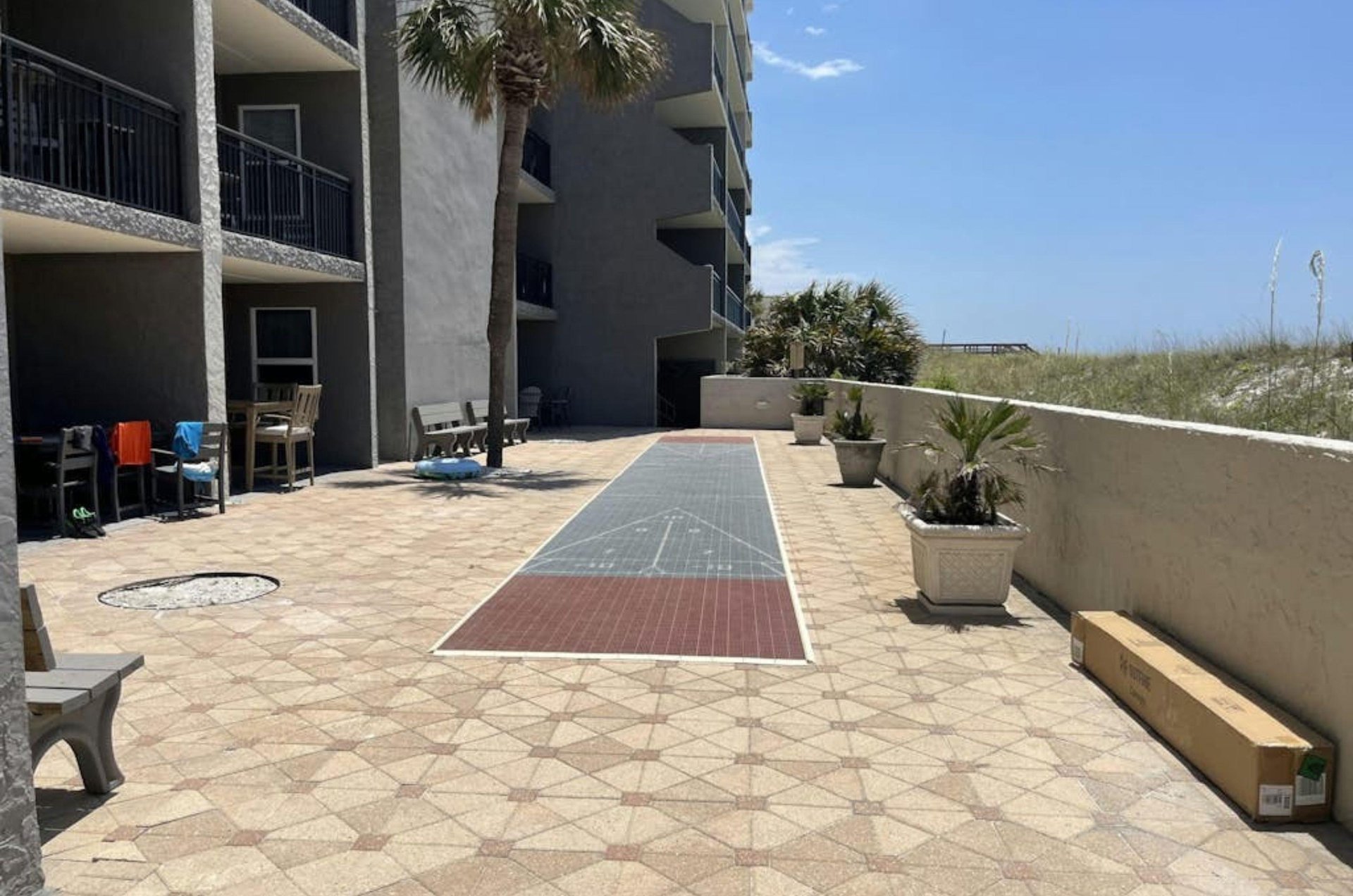 The shuffleboard court at Island Echos in Fort Walton Beach Florida