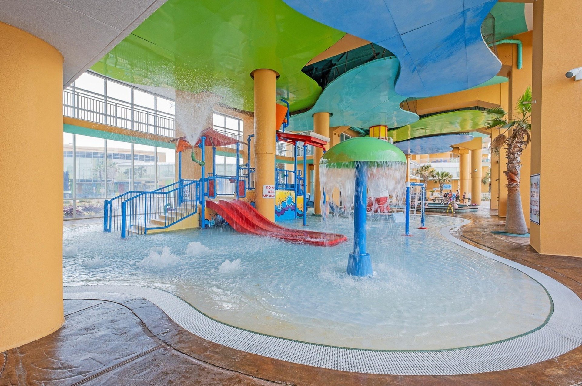 The indoor waterpark at Splash Resort in Panama City Beach, Florida