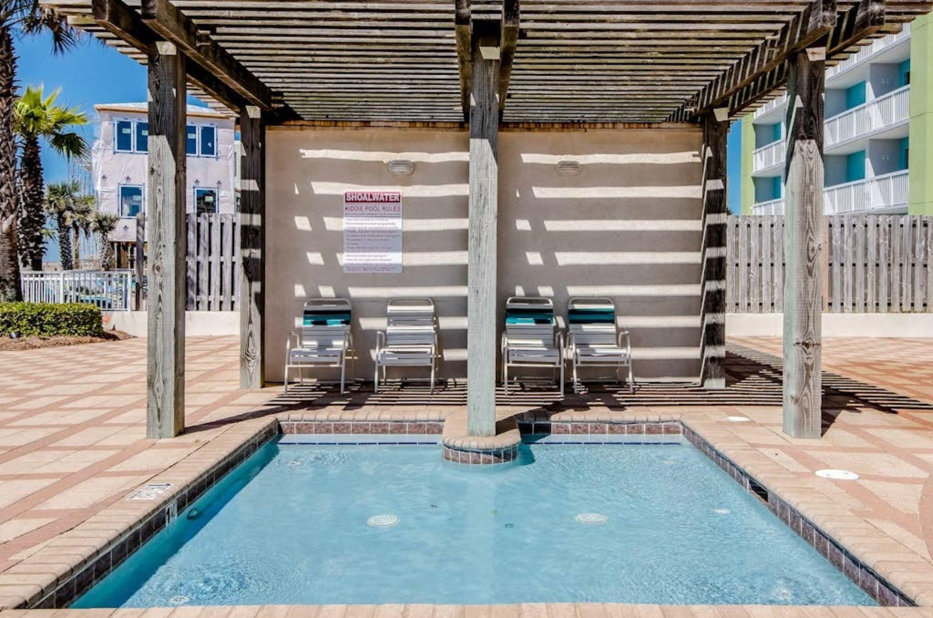 The outdoor childrens pool at Shoalwater Condominiums in Orange Beach Alabama