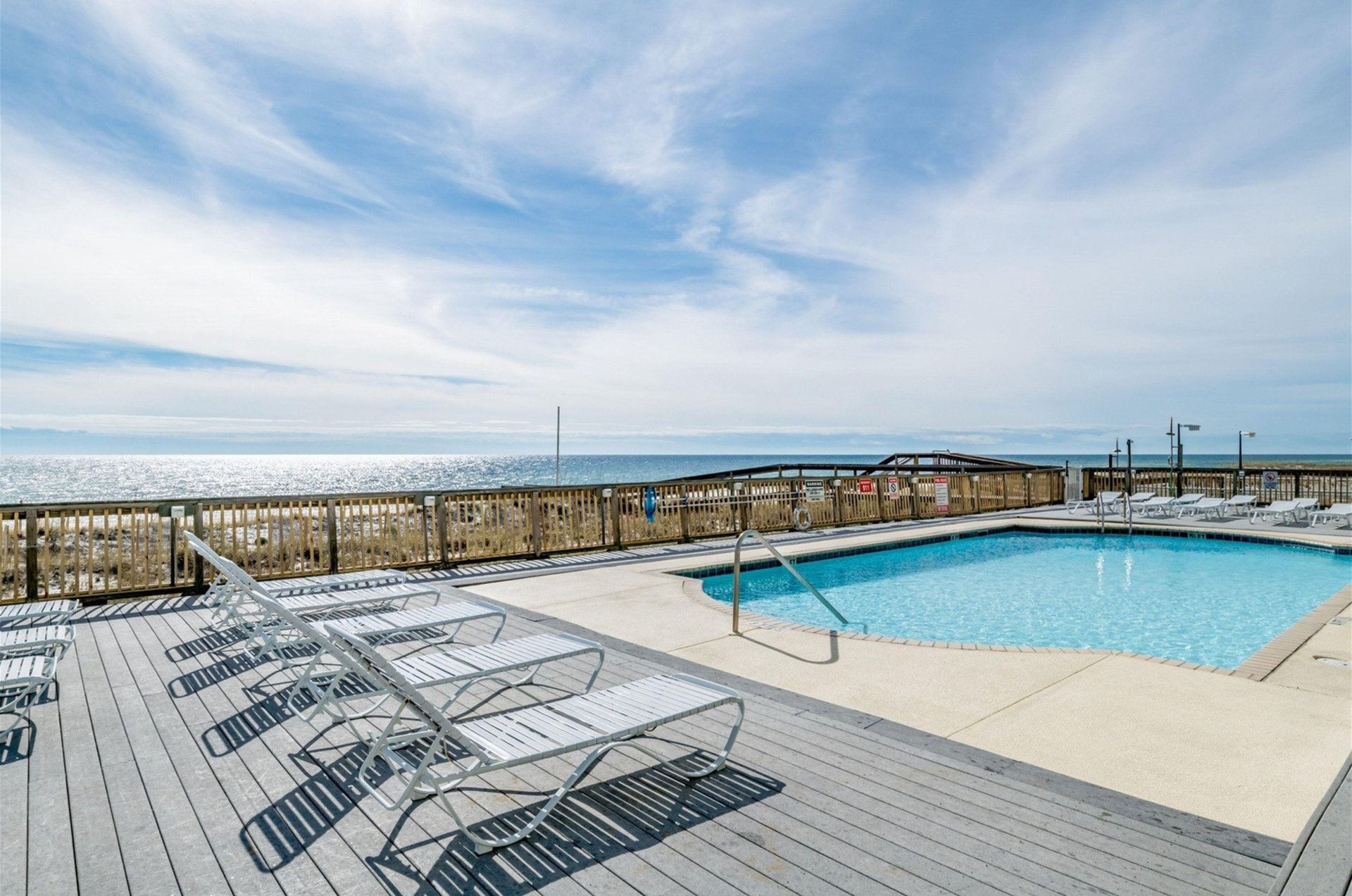 The beachside swimming pool at Perdido Skye in Perdido Key Florida