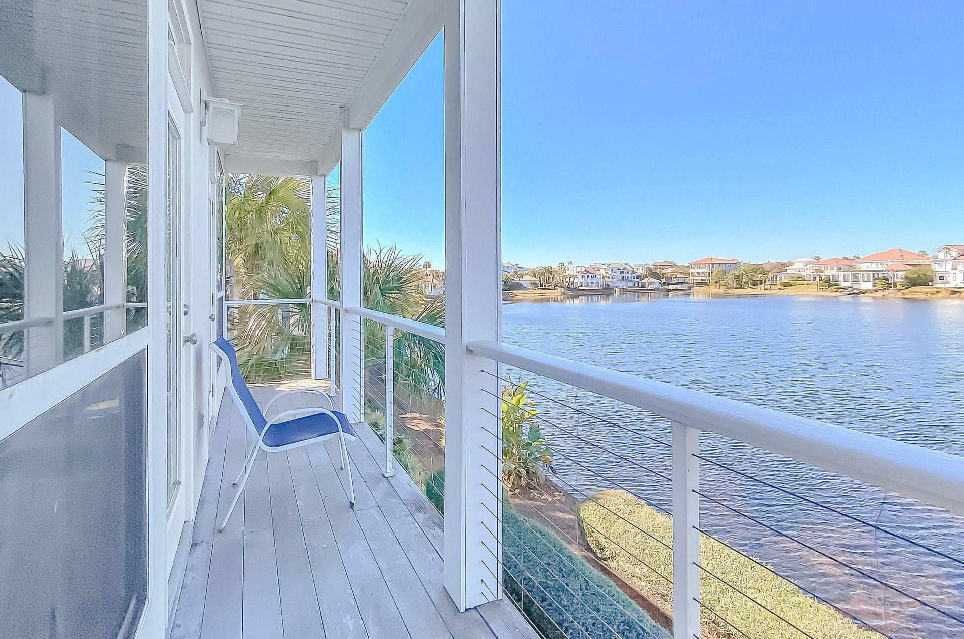 Some villas balconies look out over a rare coastal dune lake.