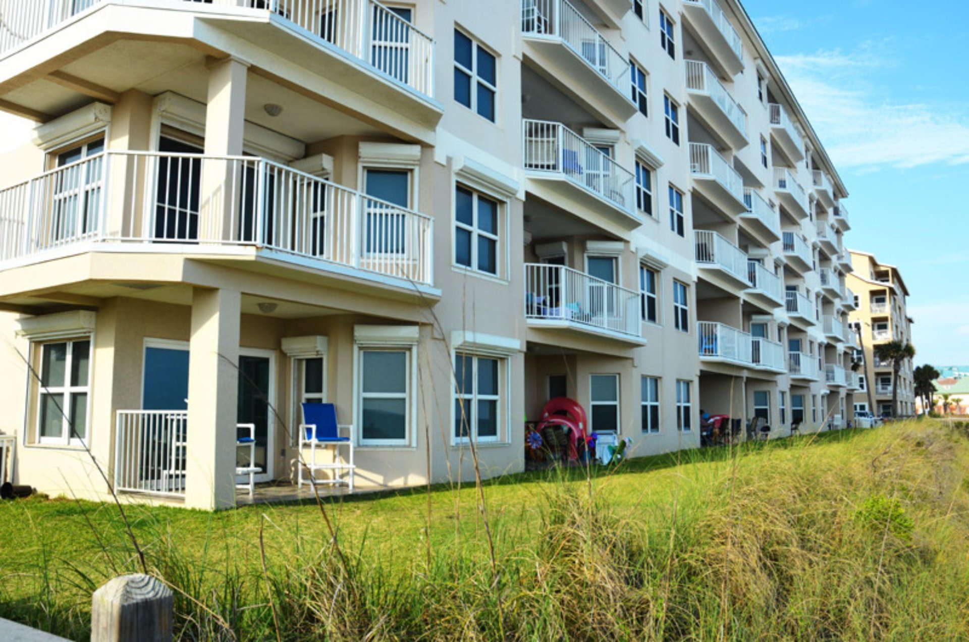 Crystal Dunes units have either balconies or patios.