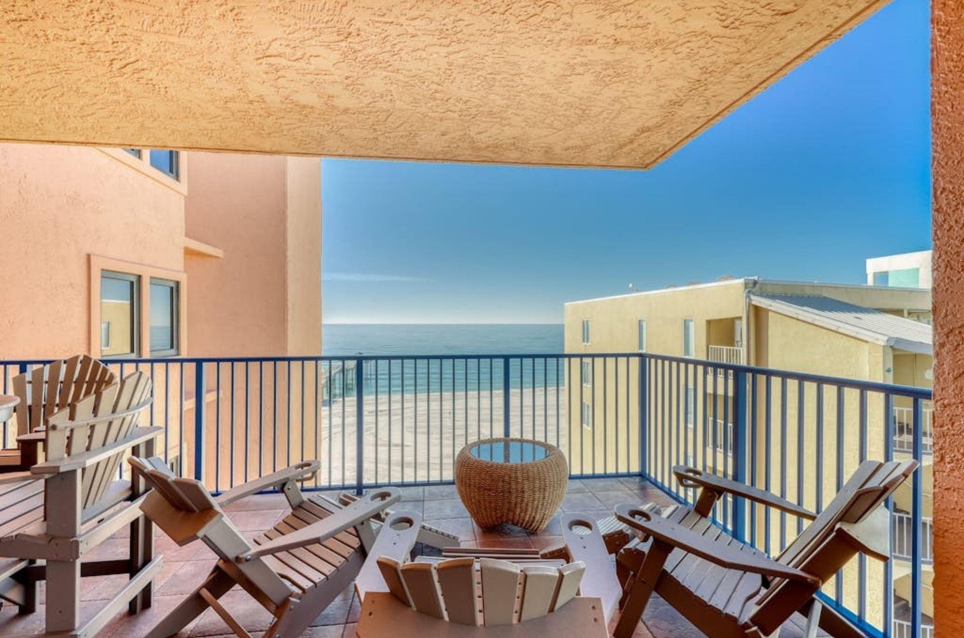 A private balcony overlooking the Gulf at Four Seasons in Orange Beach Alabama