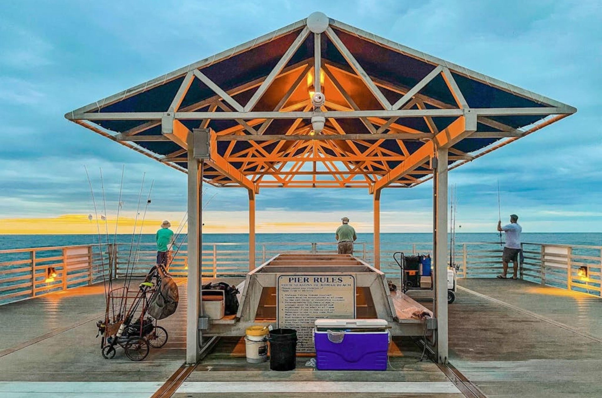 The end of the fishing pier at Four Seasons in Orange Beach Alabama