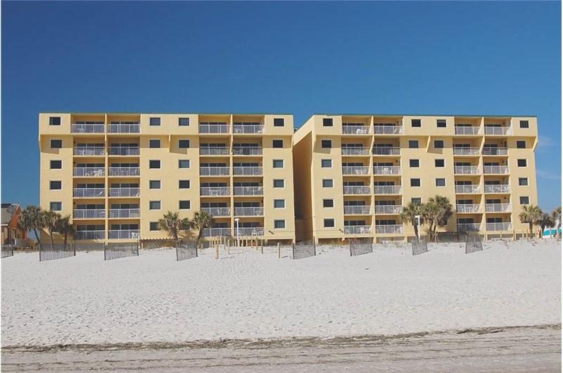 View from the Gulf at Driftwood Towers Gulf Shores