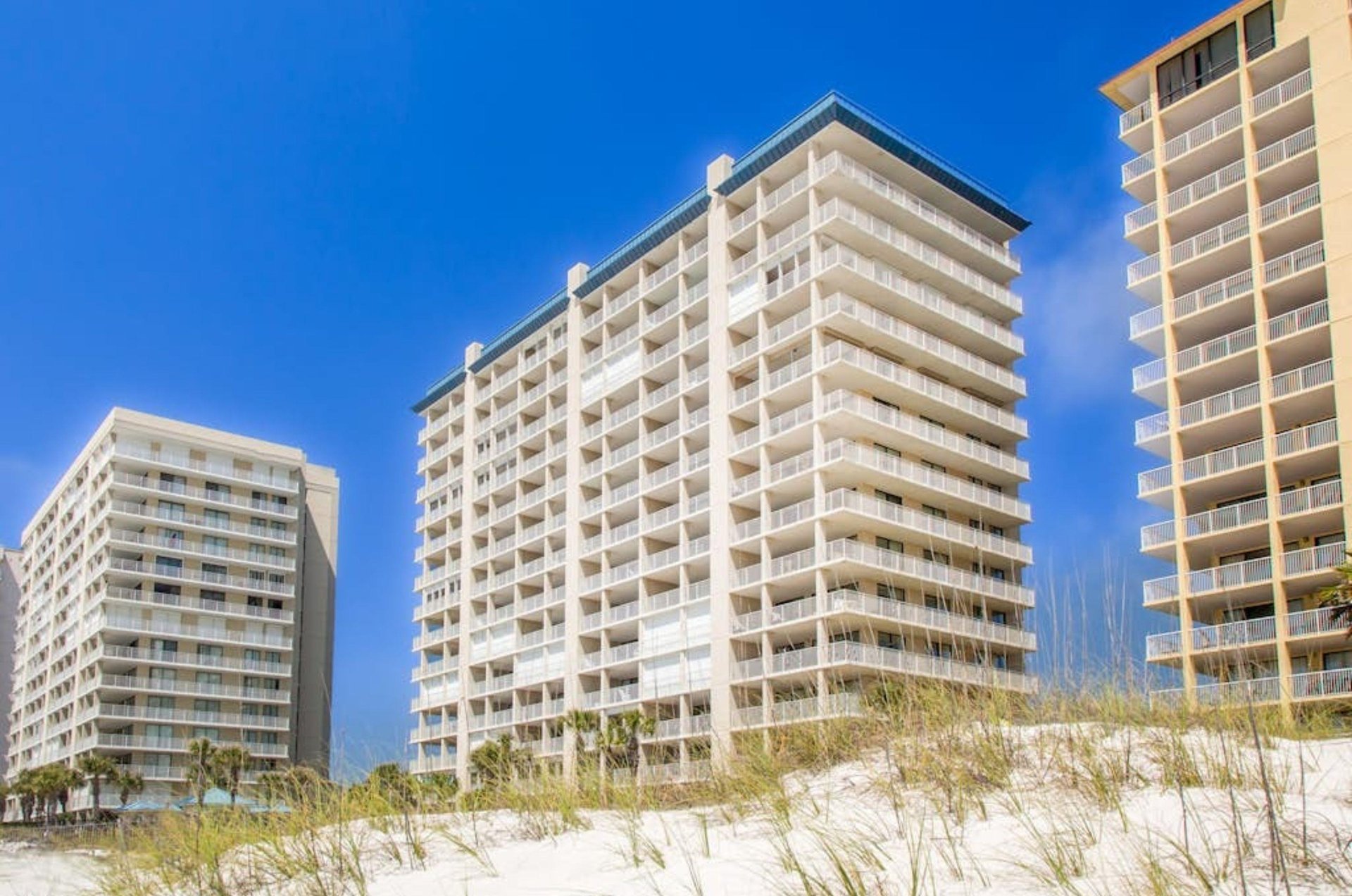 View of Bluewater Condos from the beach