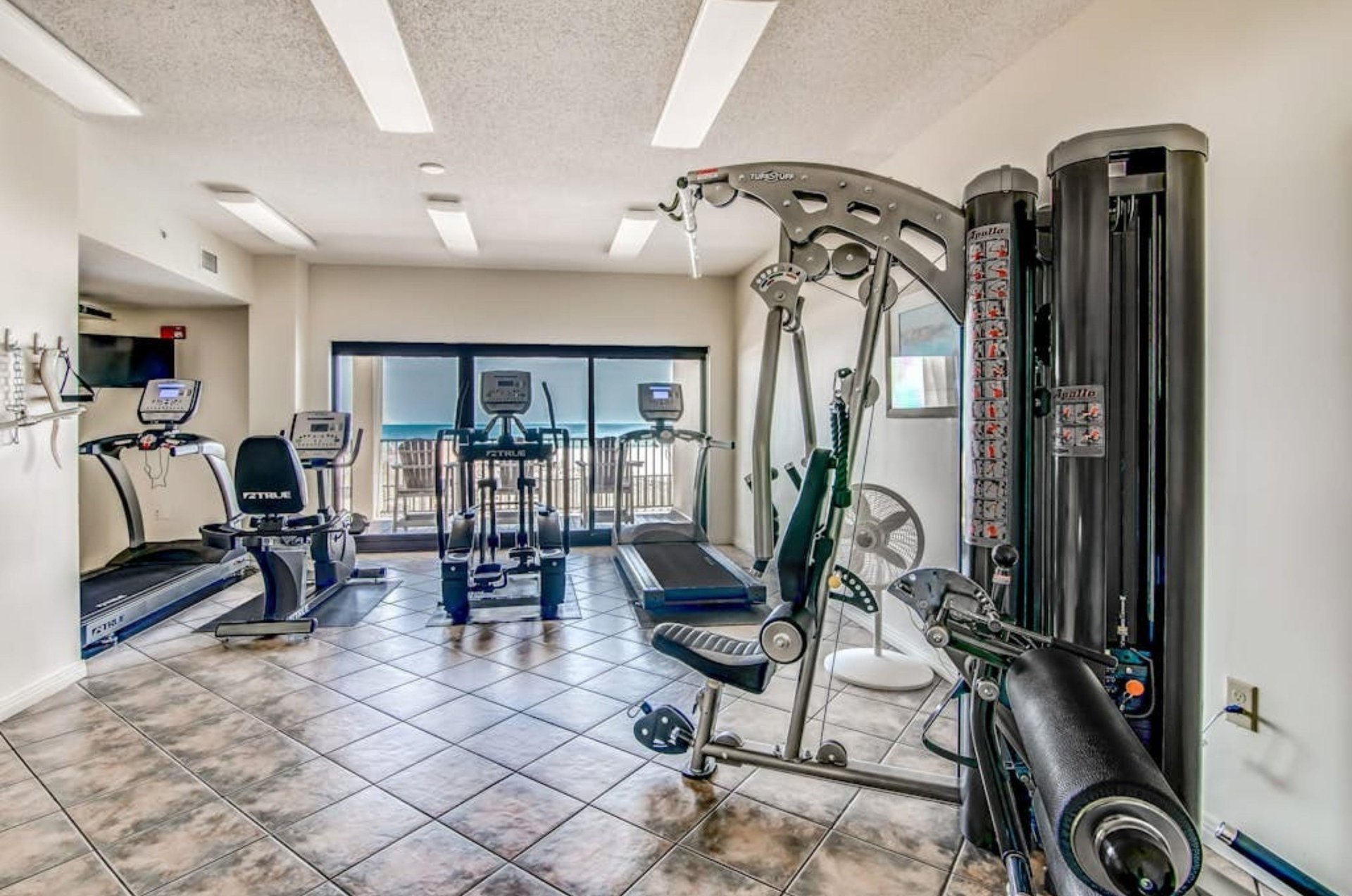 Equipment in the gym at the Palms in Orange Beach Alabama