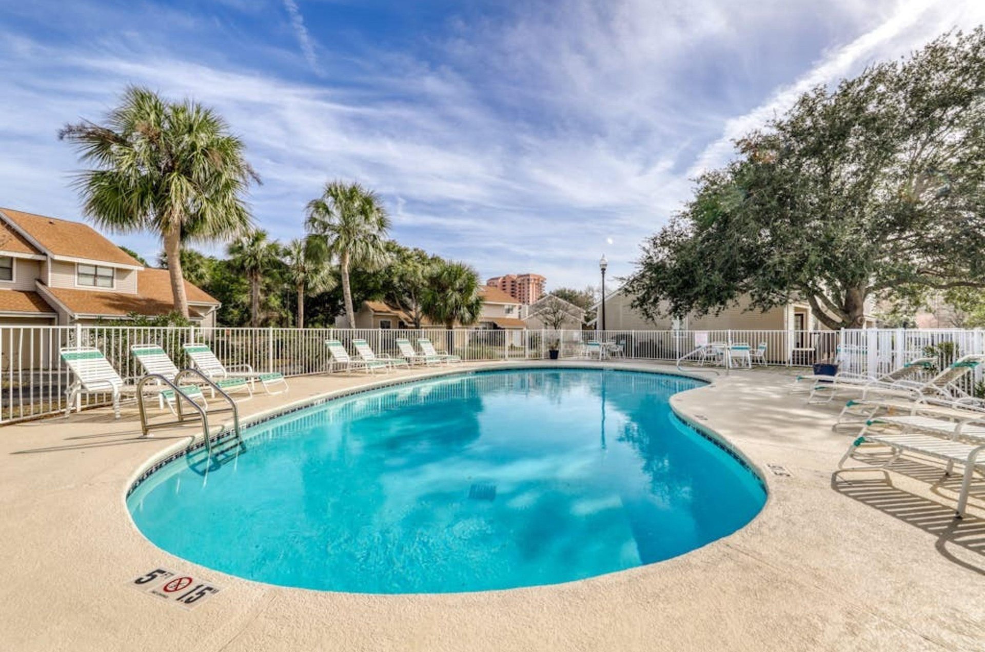The bayside swimming pool at Lai Lani in Orange Beach Alabama
