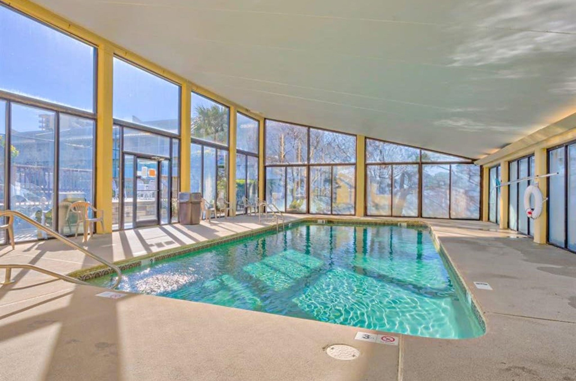 The indoor swimming pool at Seaside Beach and Racquet Club in Orange Beach Alabama