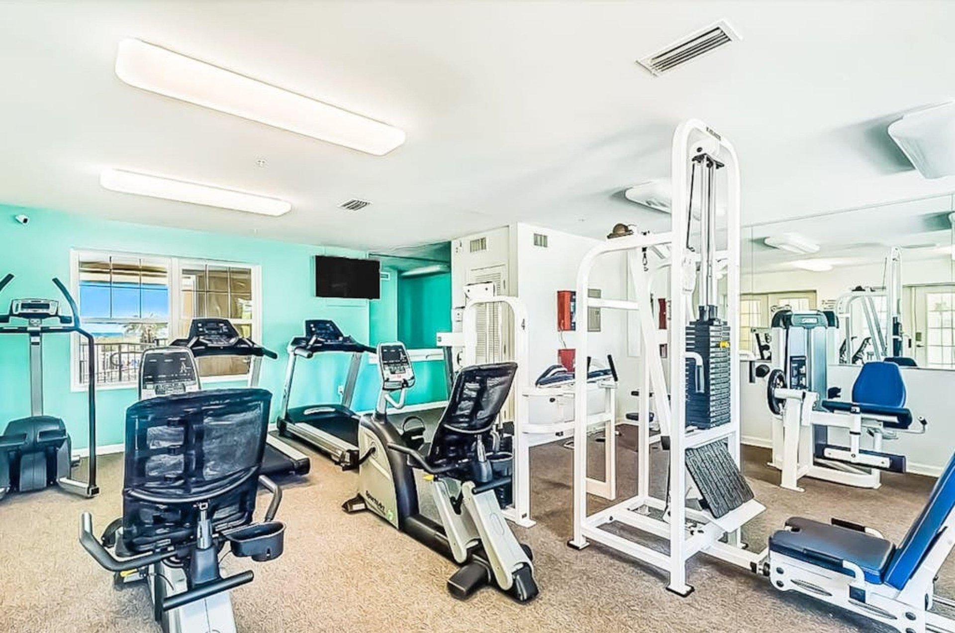 The onsite gym at Grand Caribbean in Orange Beach Alabama