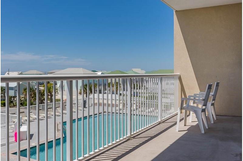 Pool view from balcony at Sanibel in Gulf Shores Alabama