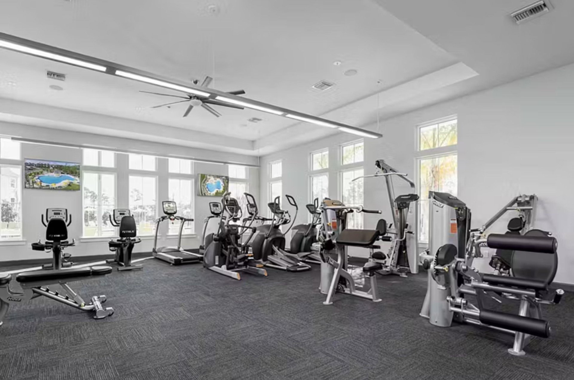 Strength and cardio equpiment in the gym at Lost Key Golf and Beach Club