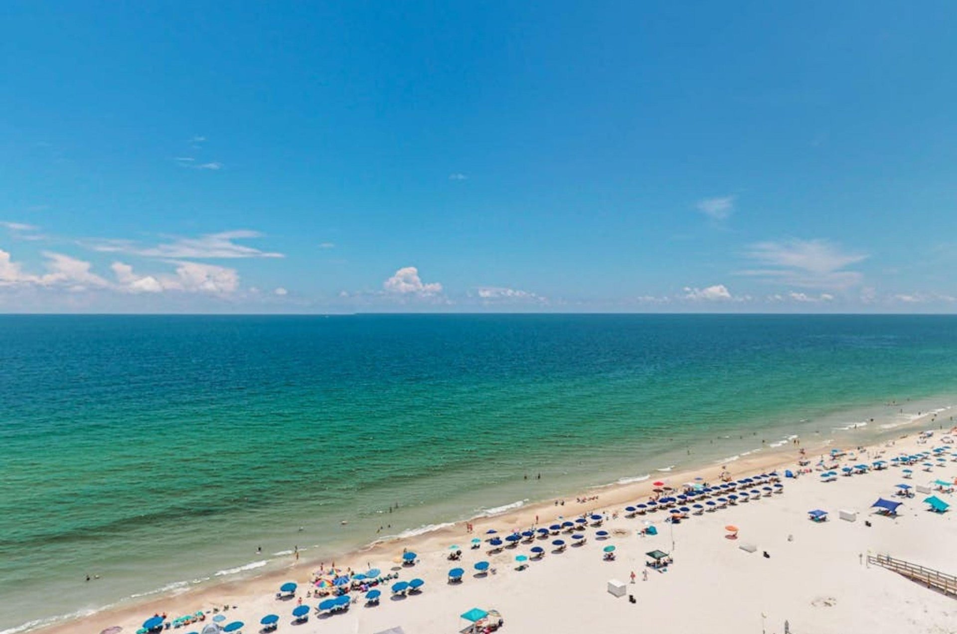 View of the Gulf from a private balcony at Phoenix I in Orange Beach Alabama