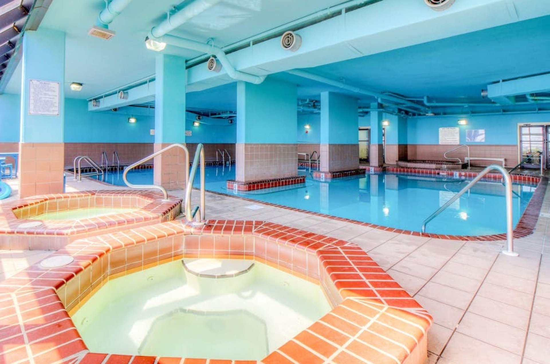 The indoor pool and hot tubs at Phoenix V in Orange Beach Alabama