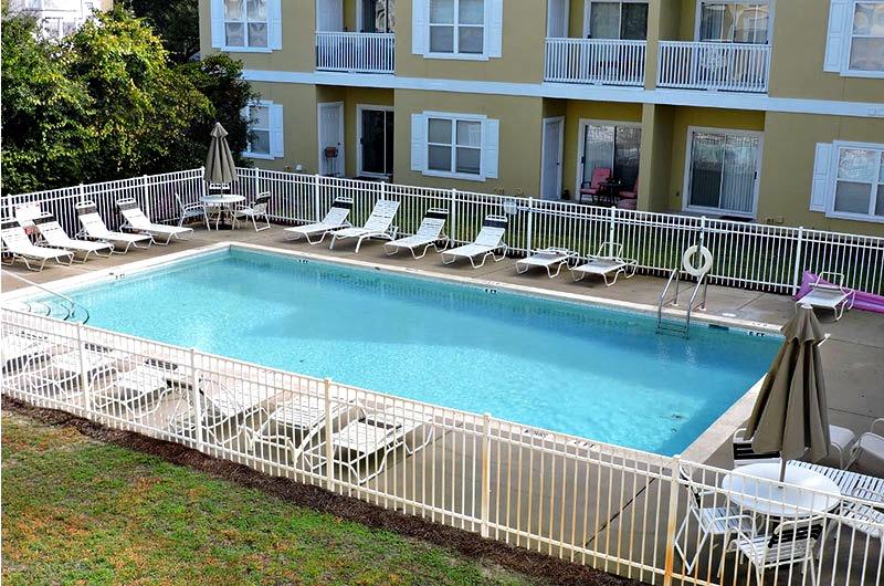 Balcony view of pool at Herons Watch in Seagrove Beach FL