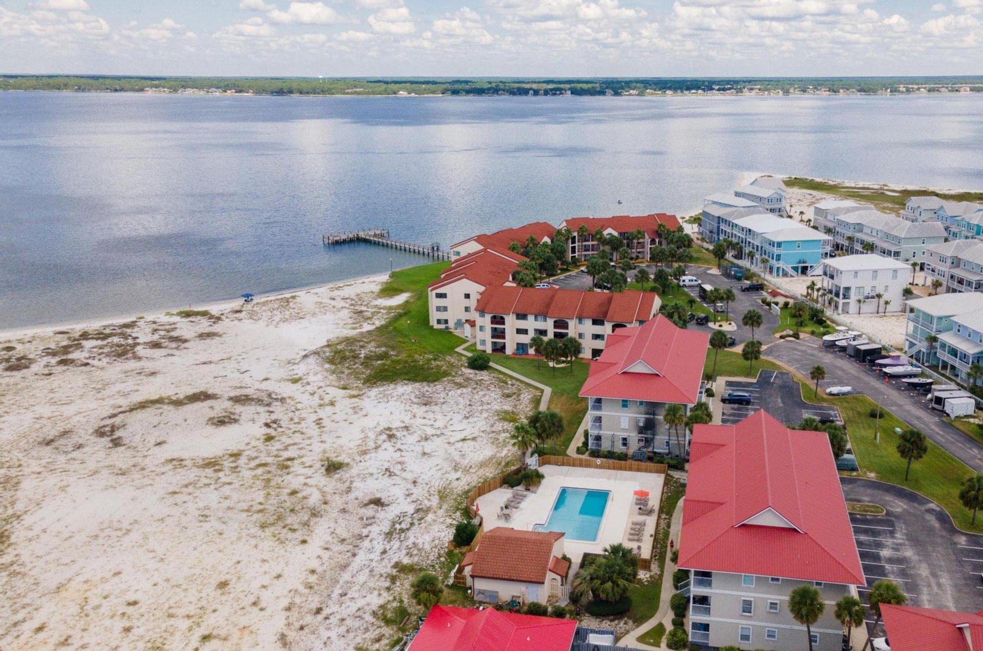 Stay a short walk away from amazing Gulf beaches
