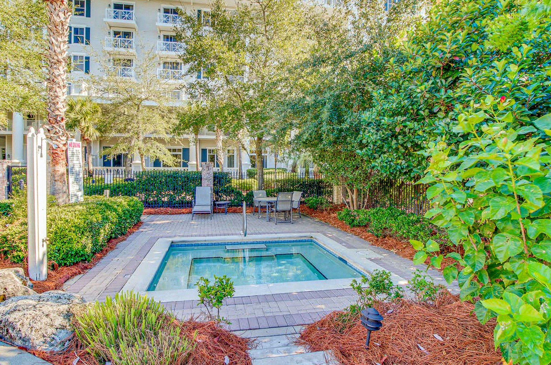An inviting hot tub sits ready for guests.