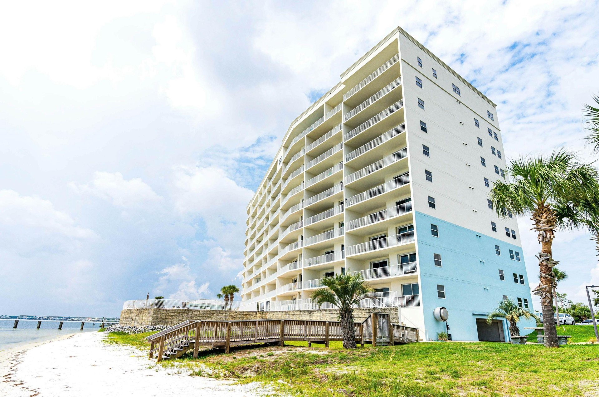 View from the beach of Harbour Pointe in Perdido Key Florida