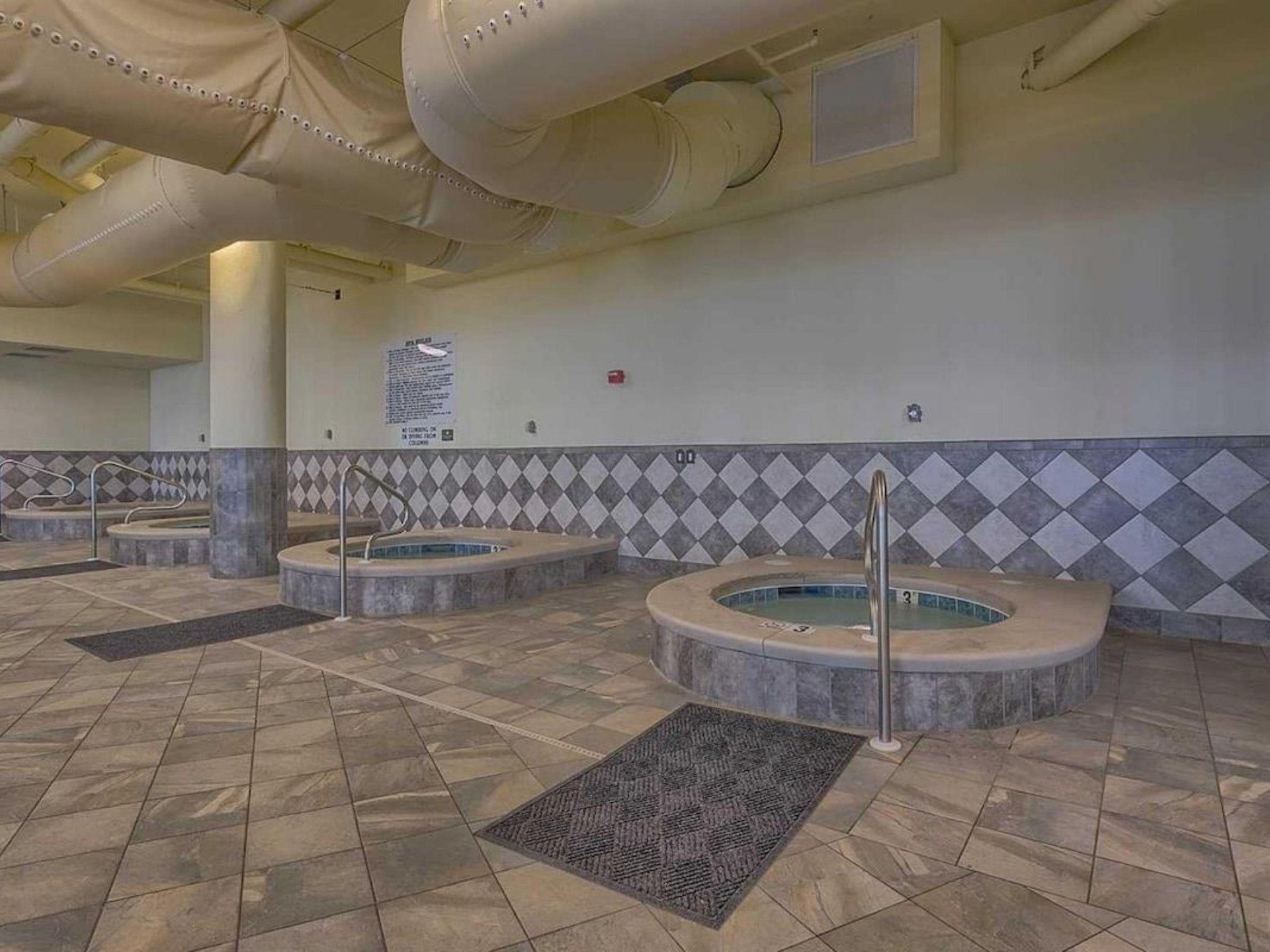 The indoor hot tubs at The Oasis at Orange Beach