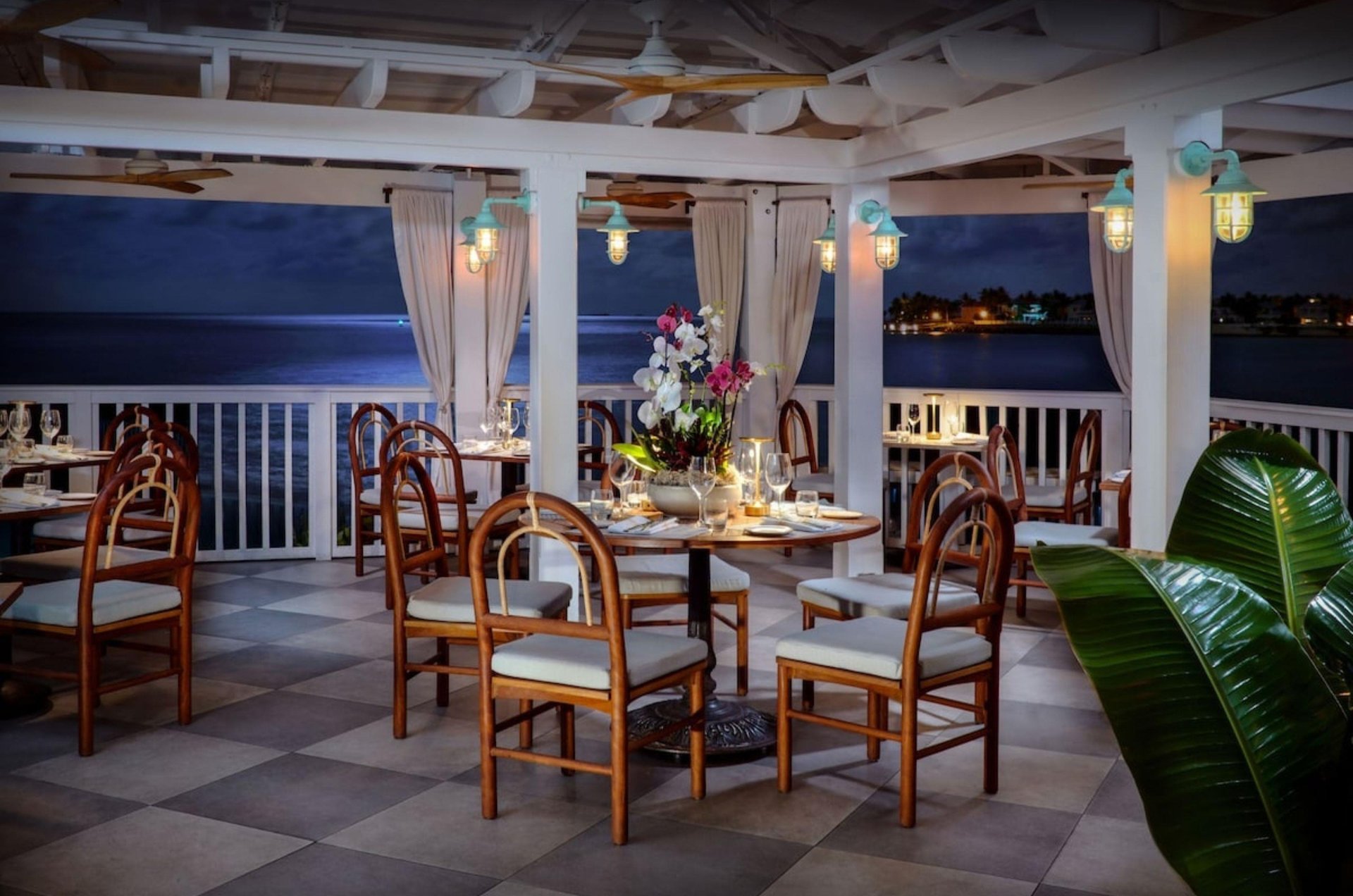 A table at one of the restaurants at Ocean Key Resort